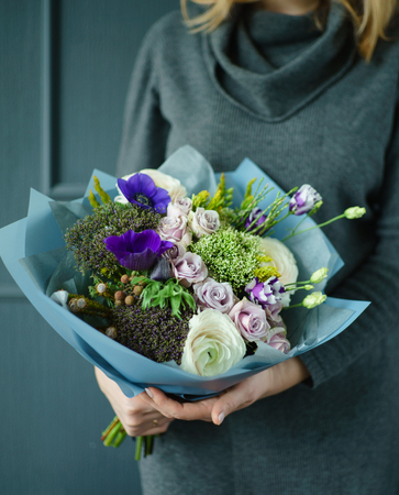 nice buquet in the handsの写真素材