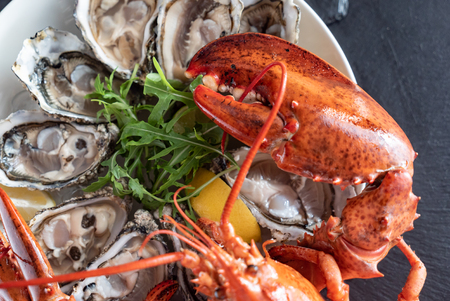 Cooked lobster closeupの写真素材