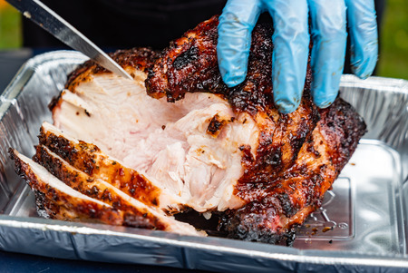 Grilled turkey closeupの写真素材