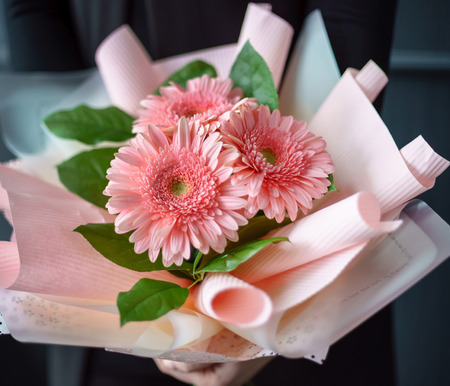 nice bouquet in the handsの写真素材