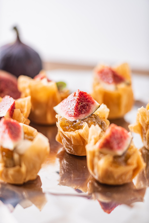 canape on Christmas tableの写真素材