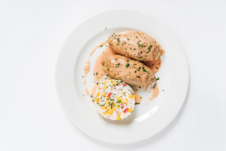 cutlet with riceの写真素材