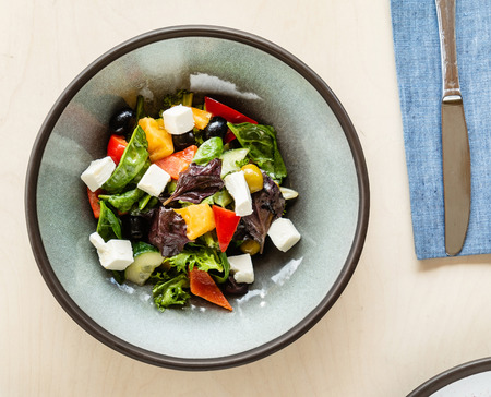 greek salad with fetaの写真素材