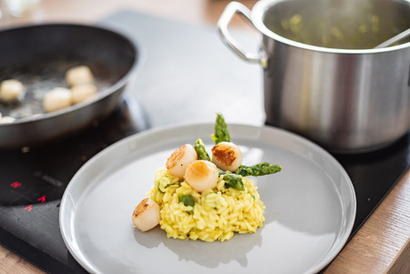 risotto with scallopsの写真素材