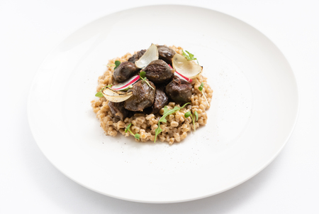 barley with meatの写真素材