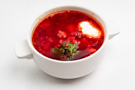 traditional soup with beetrootの写真素材