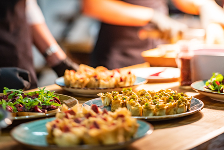 catering food on the tableの写真素材