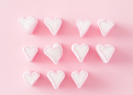 Heart shape marshmallowsの写真素材