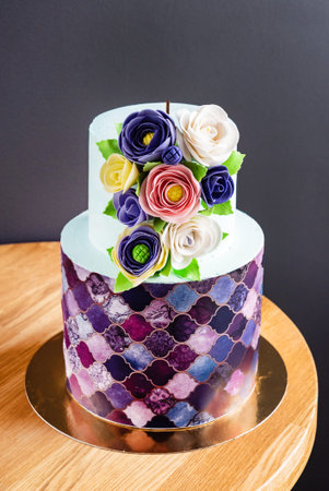 Wedding cake with flowers