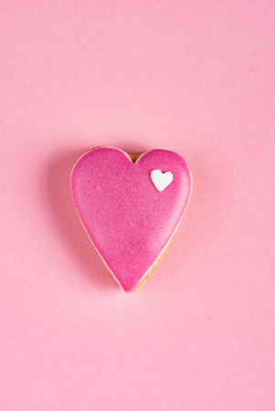 Heart shaped cookies made by handの写真素材