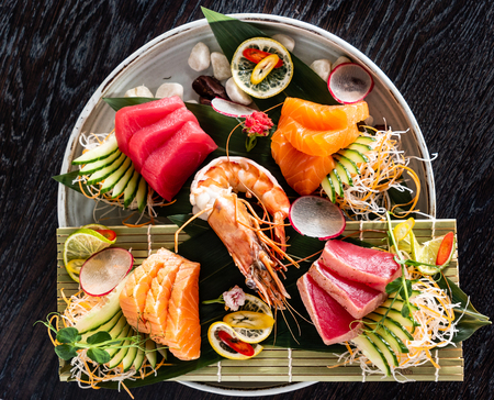Japanese food. sushi and sashimi big setの写真素材