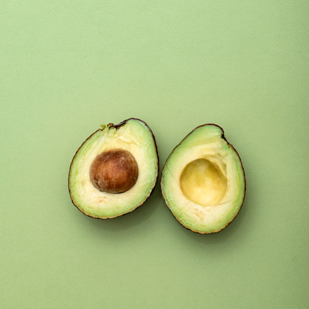 fresh sliced avocadoの写真素材