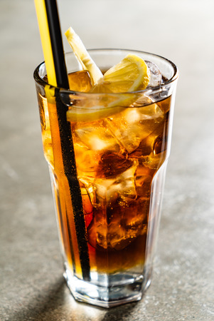 tasty alcoholic old fashioned cocktail in the barの写真素材