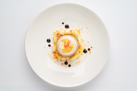 jelly dessert with whipped creamの写真素材