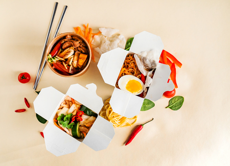 Take-out noodle boxの写真素材