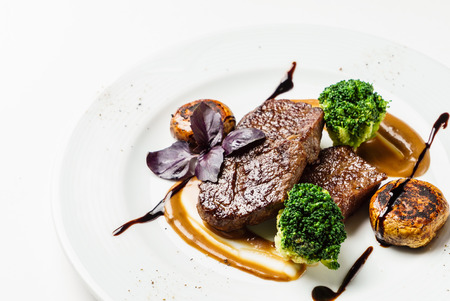 steak with vegetablesの写真素材