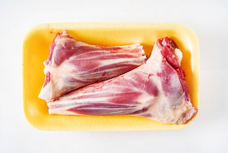 Mutton shank on the whiteの写真素材