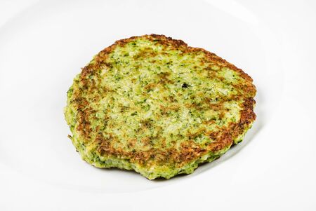 potato pancake on the white plateの写真素材