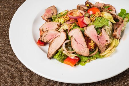 salad with beef and vegetablesの写真素材