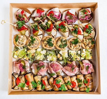 Christmas appetizers on the tableの写真素材