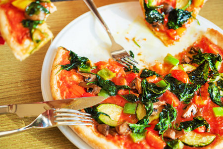 fresh pizza with organic vegetables