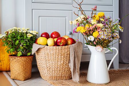autumn flowers  in the vaseの写真素材