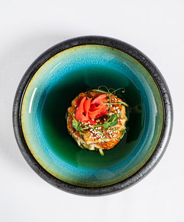 eel tartare with ginger and sesame seeds