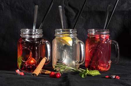 different kind of compote  - fruit drinkの写真素材