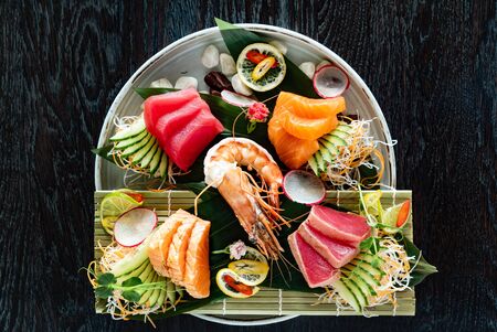 sashimi set in the japanese restaurantの写真素材