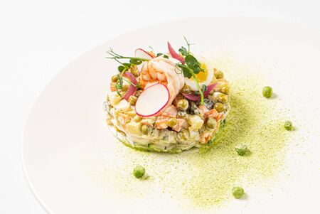 A traditional Russian New Year's Day saladの写真素材