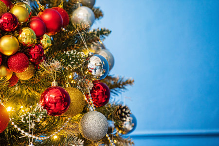beautiful Christmas tree with balls