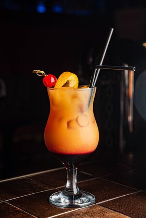 tasty cocktail in the barの写真素材