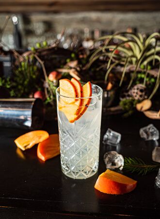 tasty creative cocktail in the barの写真素材