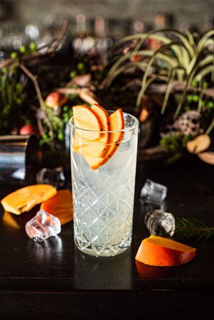 tasty creative cocktail in the barの写真素材
