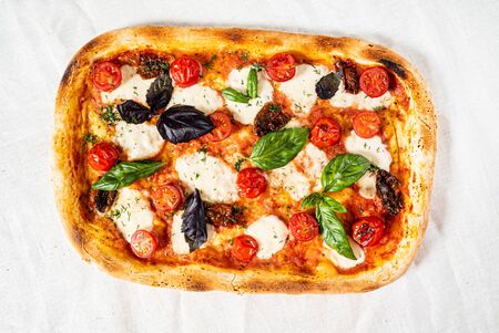tasty pizza margaretha , top viewの写真素材