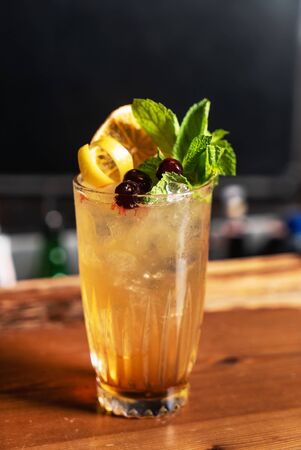 summer lemonades with berries and herbsの写真素材