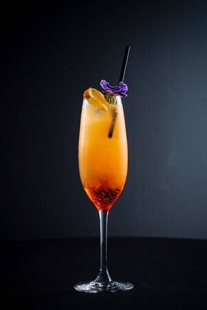 creative cocktail on the dark backgroundの写真素材