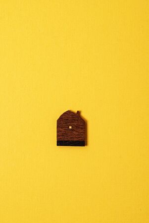 single wooden house, top viewの写真素材