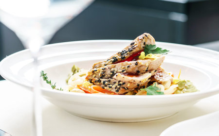 tuna with vegetablesの写真素材