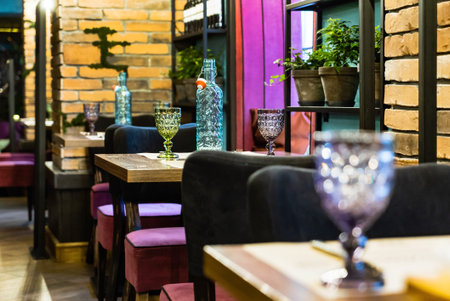 Interior of cozy restaurant