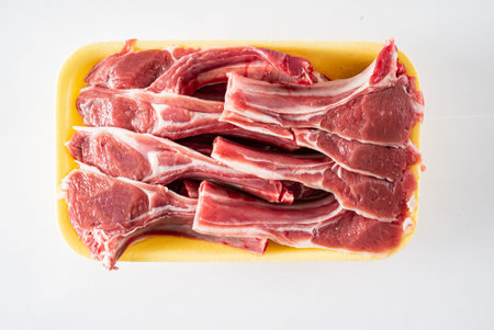 mutton ribs on the white background