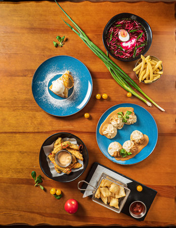asian food on the table
