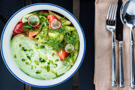 dinner in the luxury restaurantの写真素材