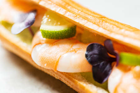 Christmas appetizer on the tablesの写真素材