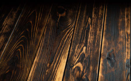 Wood texture, natural dark brown vintage wooden backgroundの写真素材