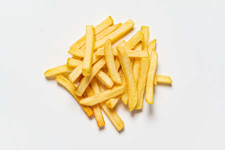 french fries on the white backgroundの写真素材
