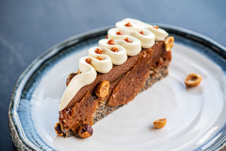 caramel cake in the restaurant