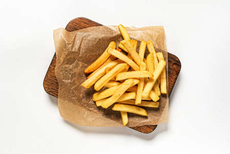 french fries on the white backgroundの写真素材
