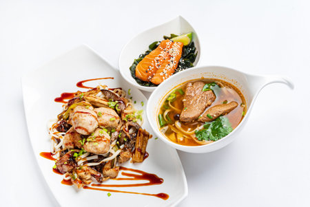 asian set on the white background