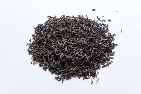 black tea on the white backgroundの写真素材